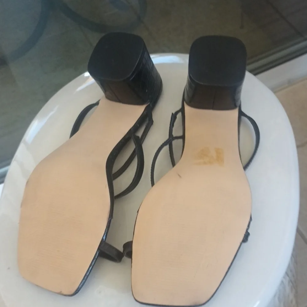 Calvin Klein Black Croc-Embossed Heels - Picture 3 of 3